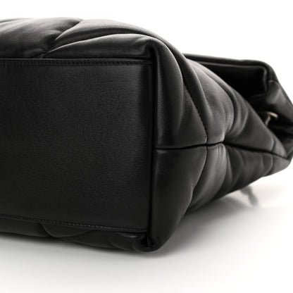 Saint Laurent Lambskin Quilted Medium Loulou Puffer Monogram Chain Satchel Black 10 of 10