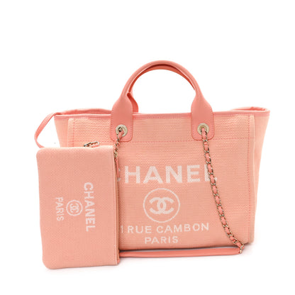 Chanel Mixed Fibers Small Deauville Tote Light Orange 3 of 12