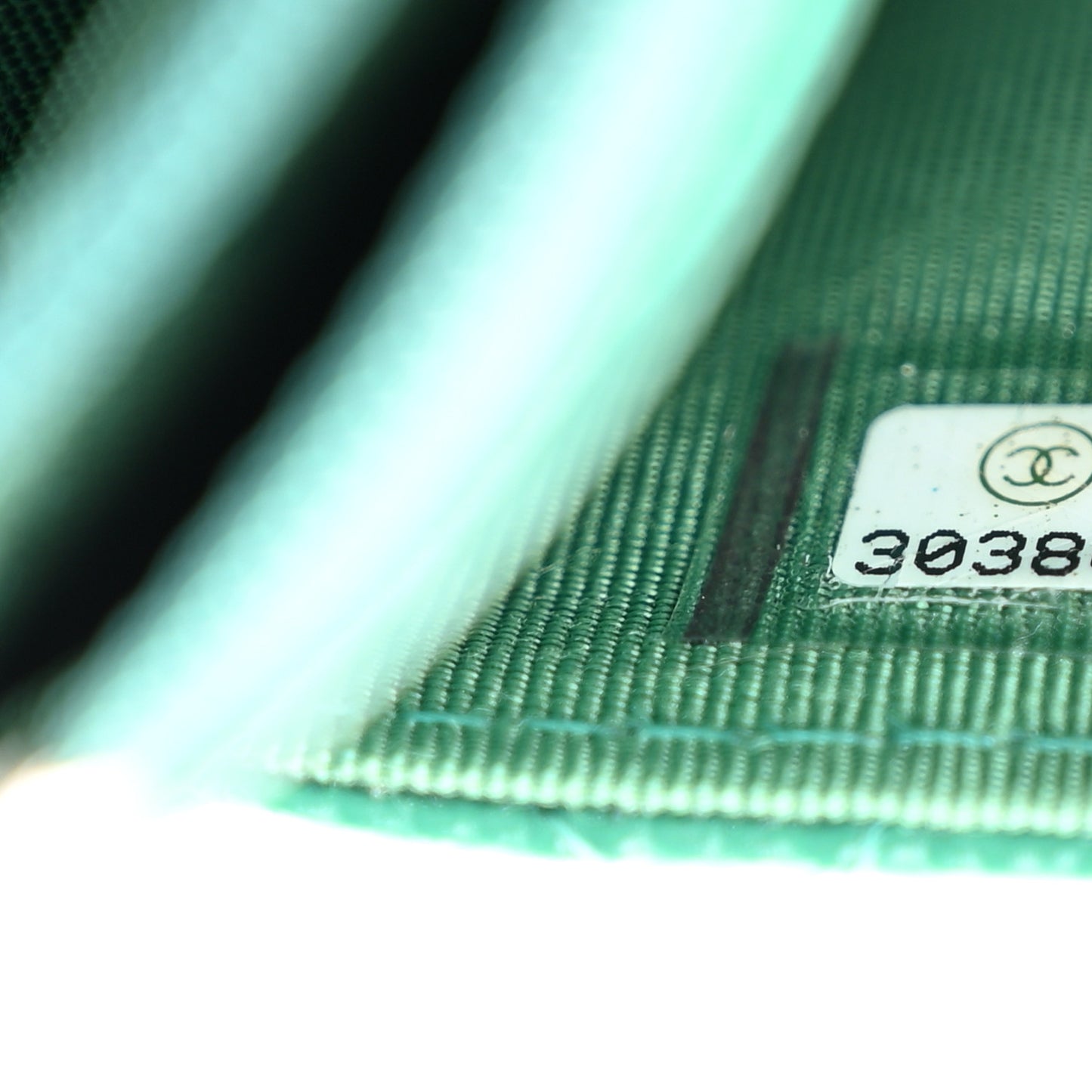 Metallic Caviar Quilted Wallet On Chain WOC Green