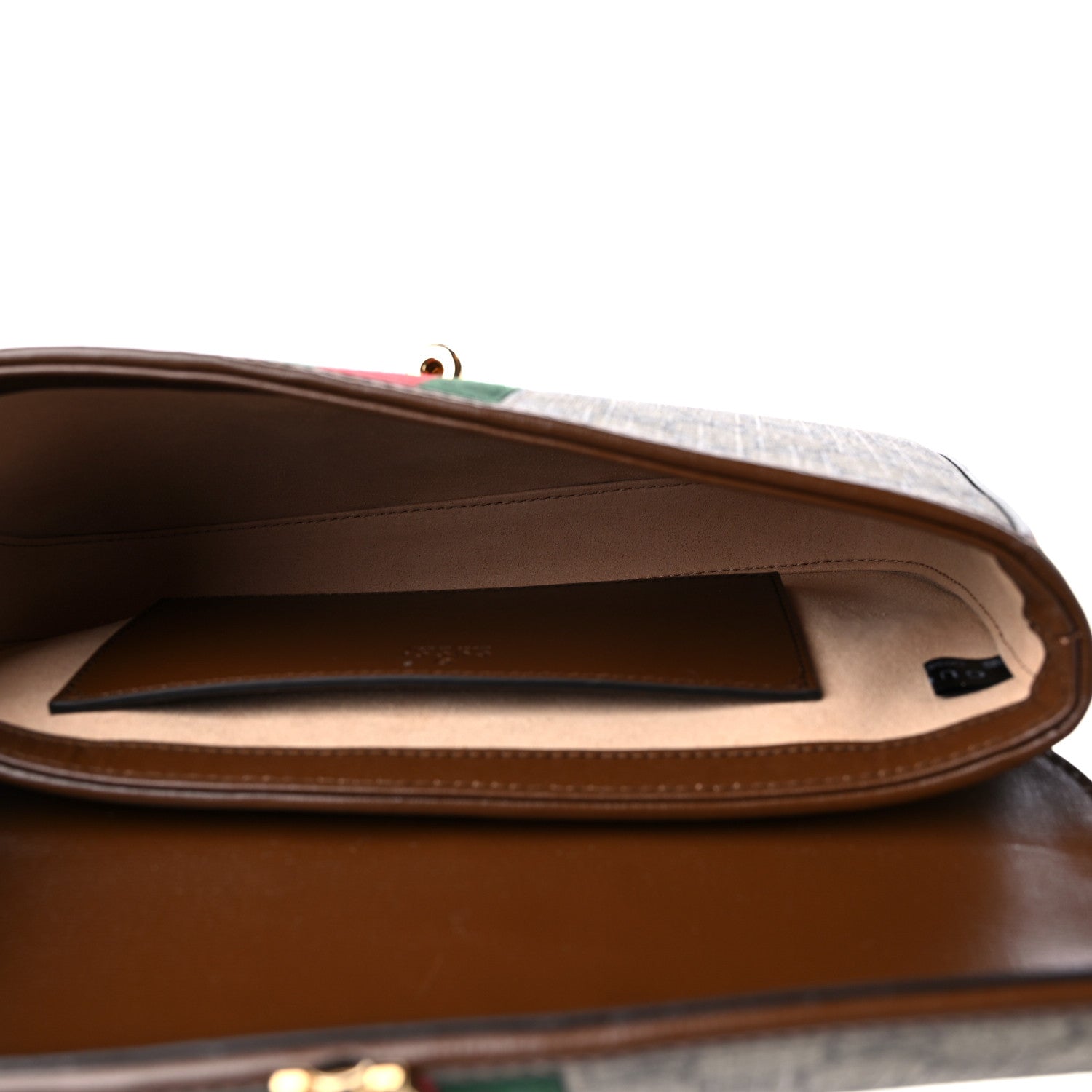 Gucci GG Supreme Monogram Azalea Calfskin Web Jackie 1961 Belt Bag 100 40 Beige Ebony Brown Sugar 5 of 10