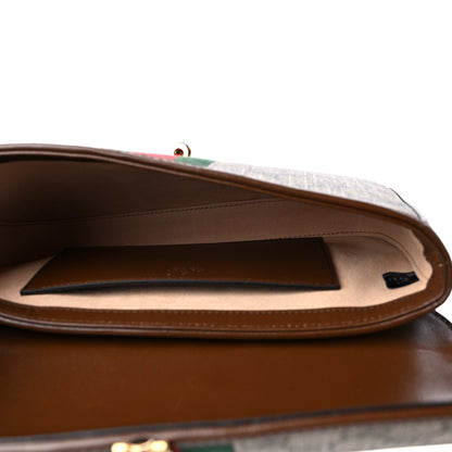 Gucci GG Supreme Monogram Azalea Calfskin Web Jackie 1961 Belt Bag 100 40 Beige Ebony Brown Sugar 5 of 10