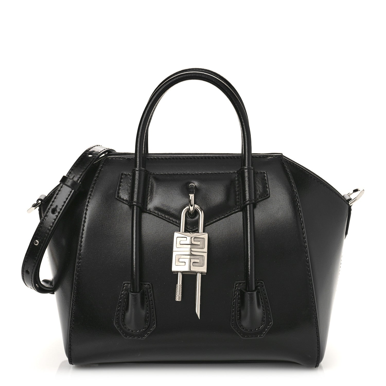 Givenchy Box Calfskin Mini Lock Antigona Shoulder Bag Black 1 of 8