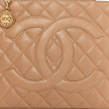 Chanel Caviar Quilted Medallion Tote Beige 8 of 12