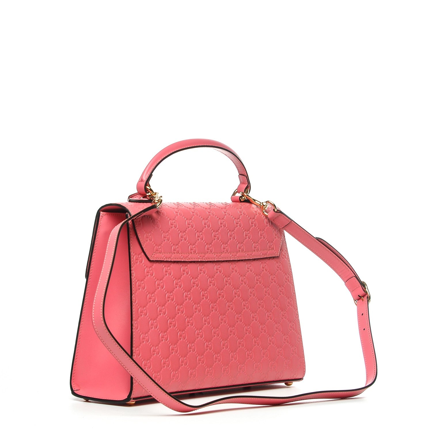 Gucci Guccissima Signature Medium Padlock Top Handle Bag Flush 3 of 6