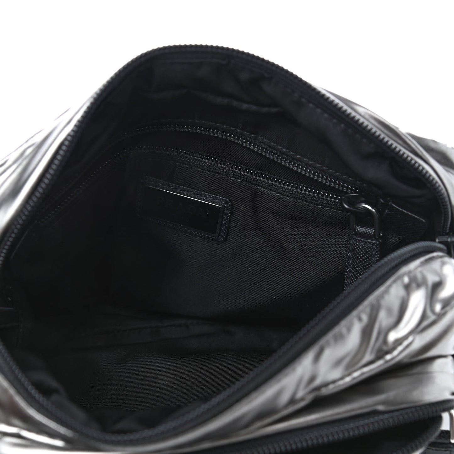 Metallic Nylon Crossbody Bag Ferro