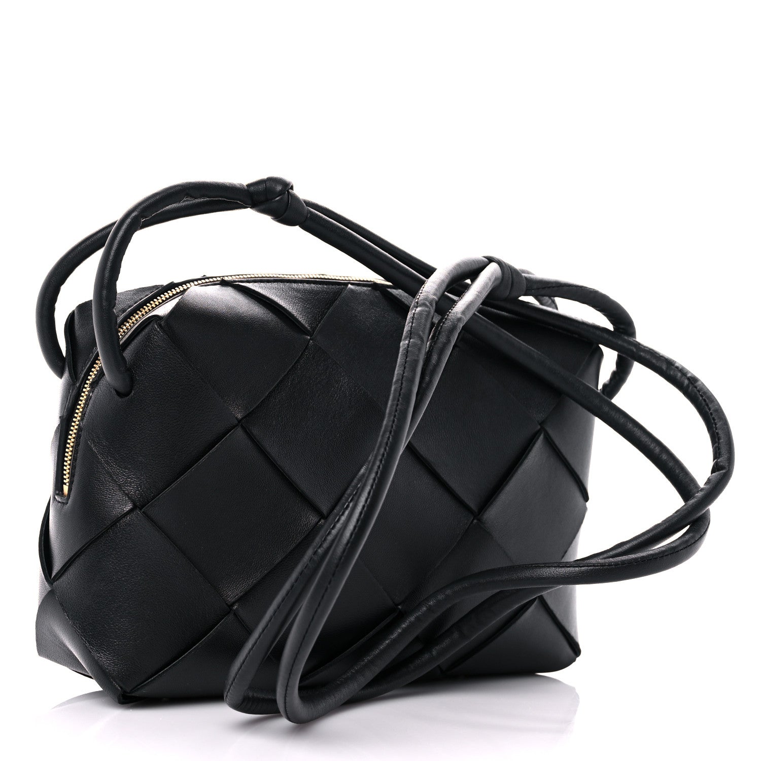 Bottega Veneta Lambskin Intreccio Small Cassette Camera Bag Black 3 of 10