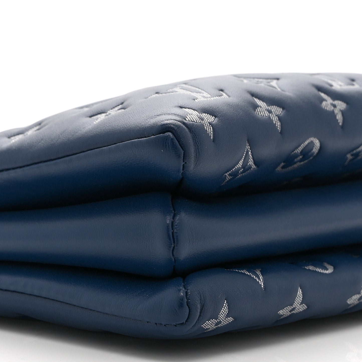Lambskin Embossed Monogram Coussin PM Denim Blue