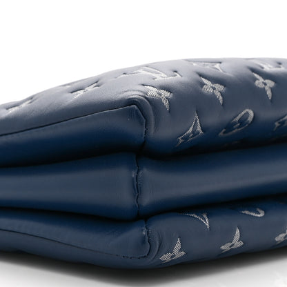 Louis Vuitton Lambskin Embossed Monogram Coussin PM Denim Blue 8 of 9
