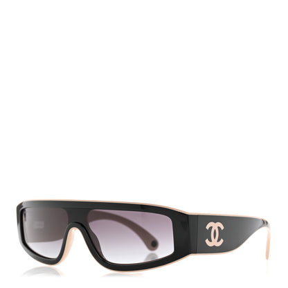 Chanel Acetate Cat Eye Sunglasses 6057 Beige Black 1 of 8
