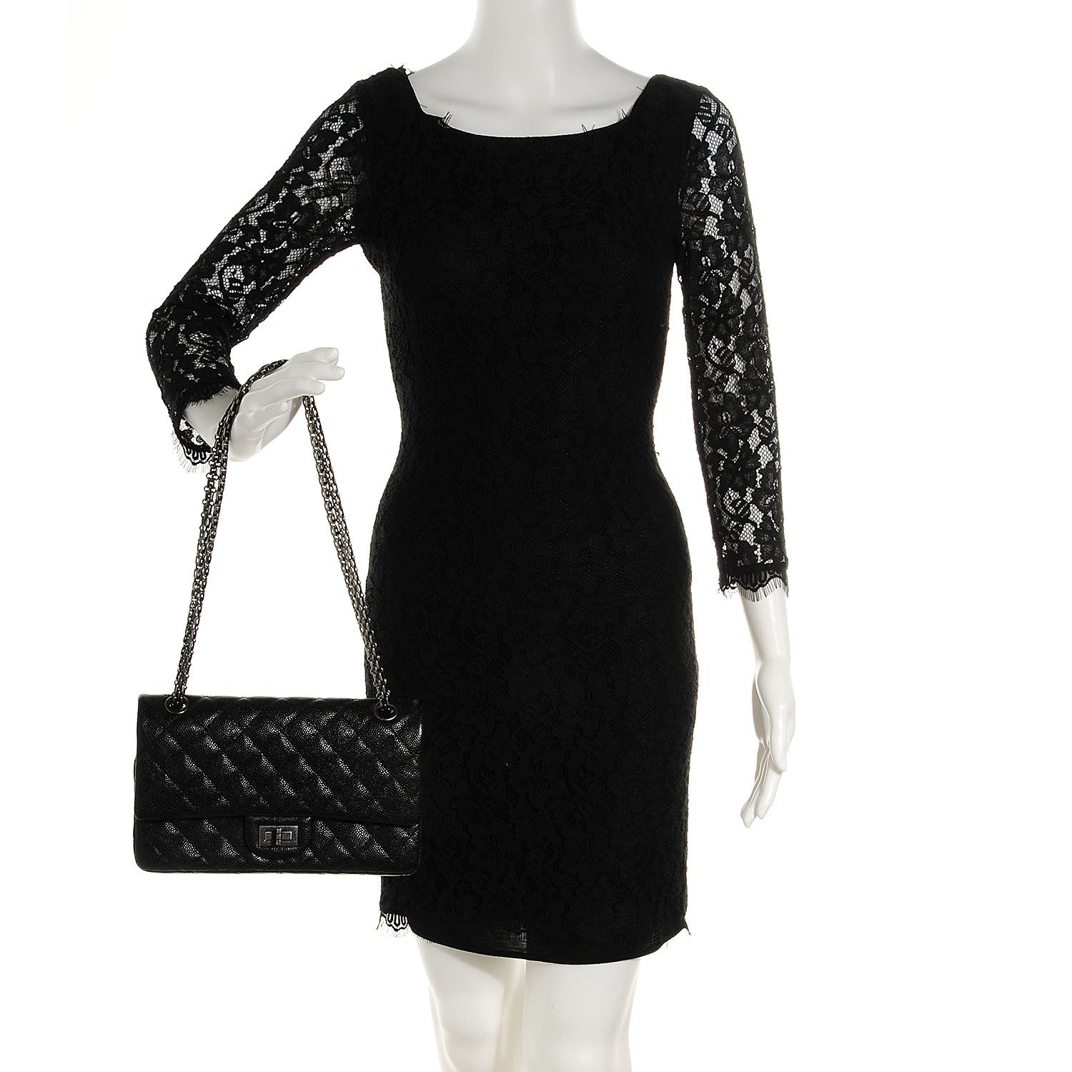 Chanel Caviar Quilted 2.55 Reissue 225 Flap Black 2 of 9