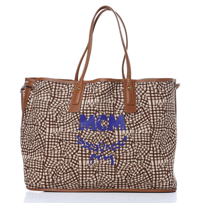 MCM Visetos Large Liz Reversible Shopper Tote Cognac 3 of 14