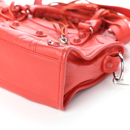 Balenciaga Matte Goatskin Rubber Covered Classic Hardware Mini City Rouge Coquelicot Rouge Braise 9 of 9