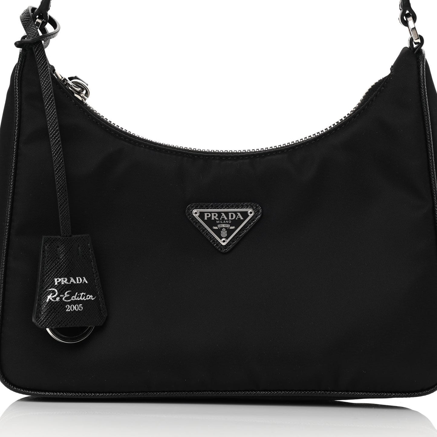 Tessuto Nylon Saffiano Mini Re-Edition 2005 Bag Black