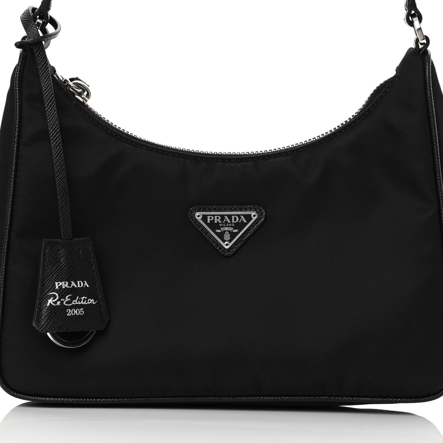 Prada Tessuto Nylon Saffiano Mini Re-Edition 2005 Bag Black 10 of 14