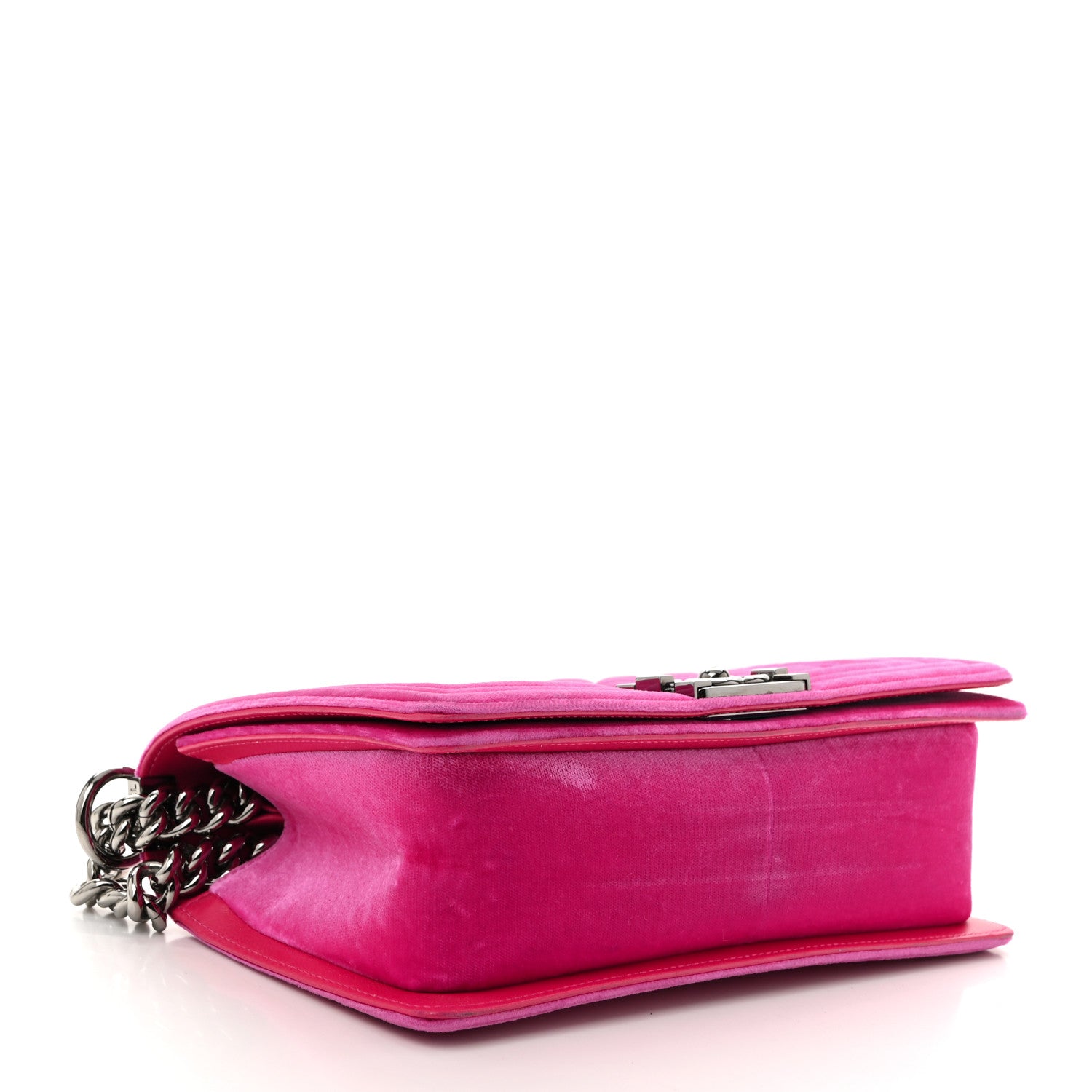Chanel Velvet Quilted Medium Boy Flap Fuchsia 4 of 10