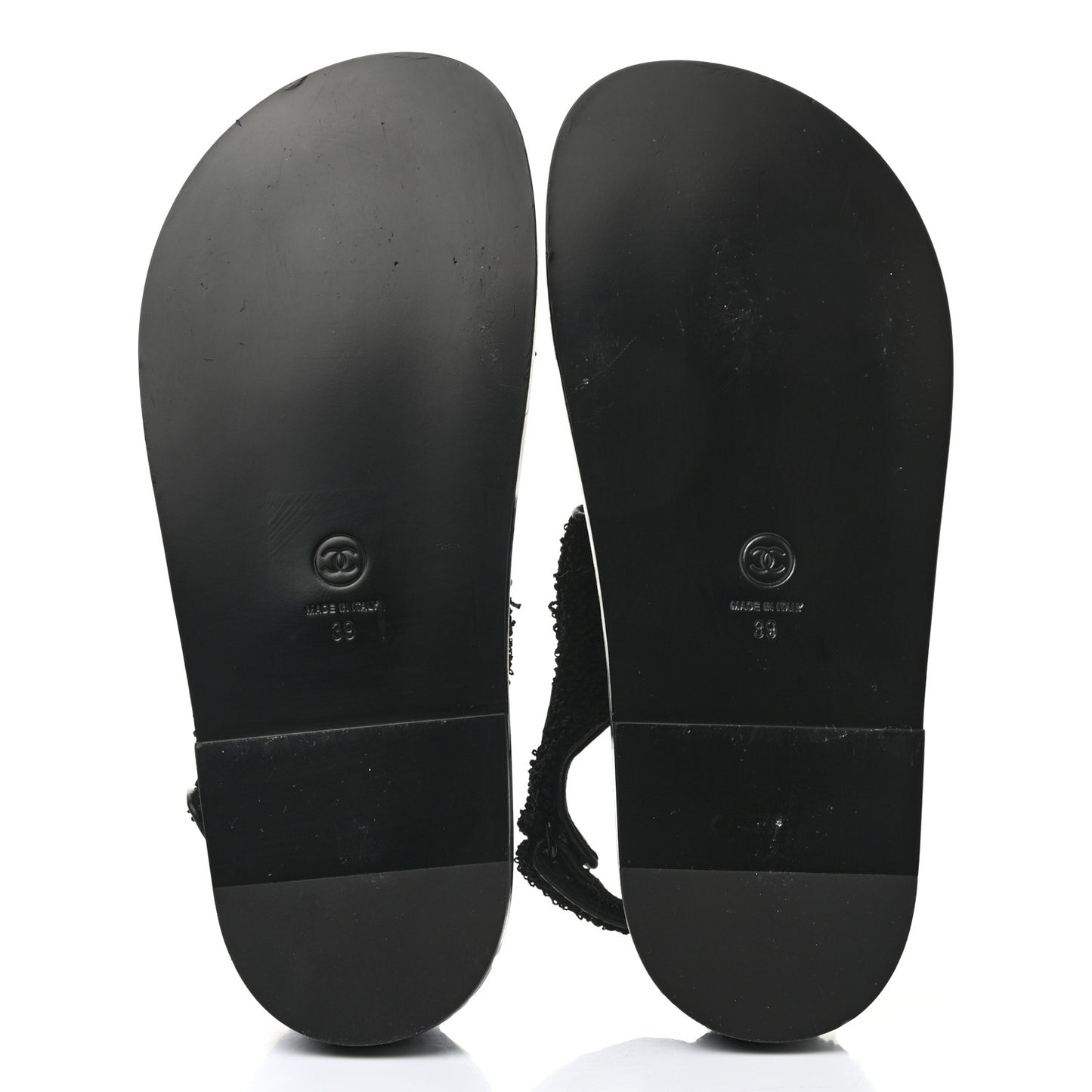 Tweed Velcro Dad Sandals 39 Black
