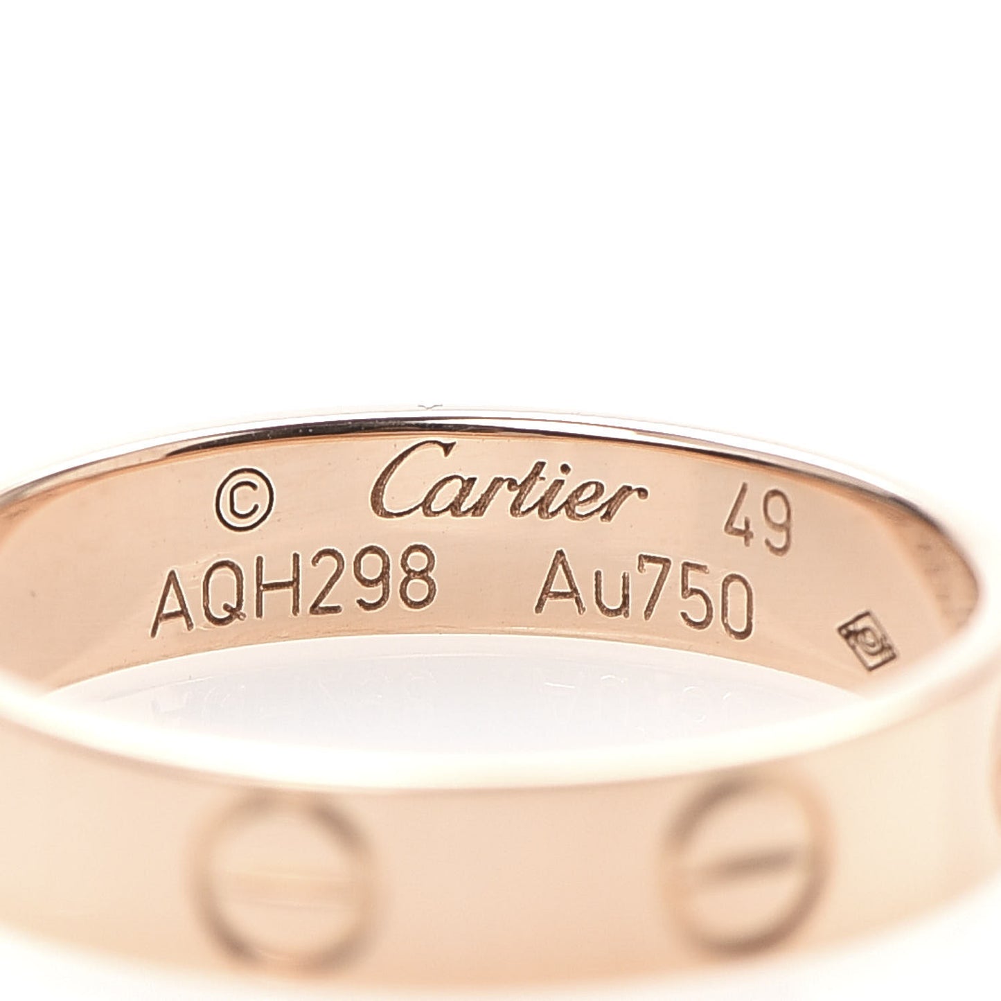 18K Pink Gold 3.5mm LOVE Wedding Band Ring 49 4.75