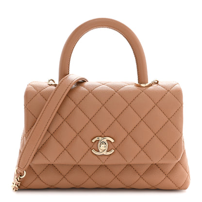 Chanel Caviar Quilted Mini Coco Handle Flap Beige 1 of 10