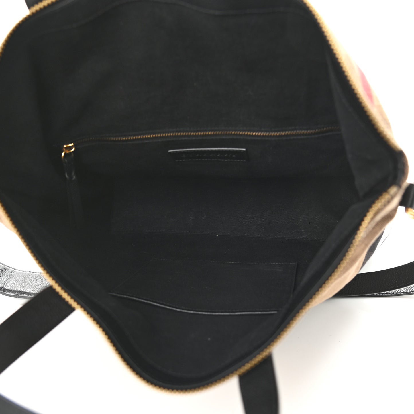 Grainy Calfskin Mega Check Armley Folding Messenger Black