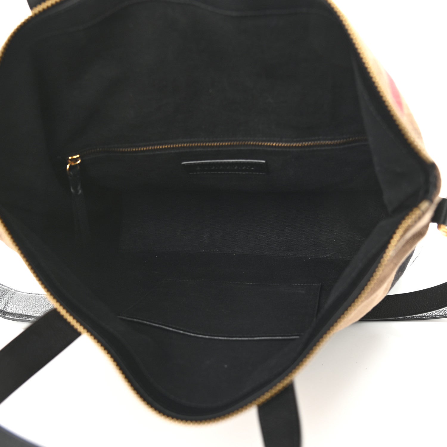 Burberry Grainy Calfskin Mega Check Armley Folding Messenger Black 6 of 11