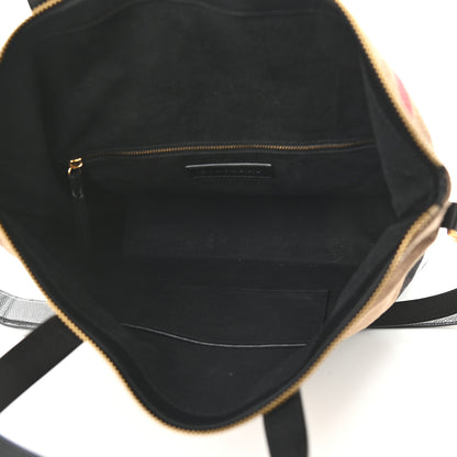 Burberry Grainy Calfskin Mega Check Armley Folding Messenger Black 6 of 11