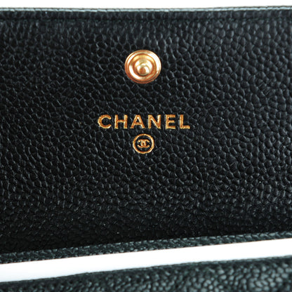 Chanel Caviar Quilted Boy Card Holder Wallet Black 6 of 8