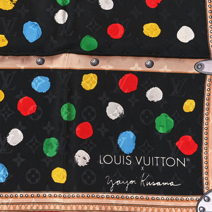 Louis Vuitton LV X YK Silk Monogram Dots Square Scarf 90 Black 2 of 3