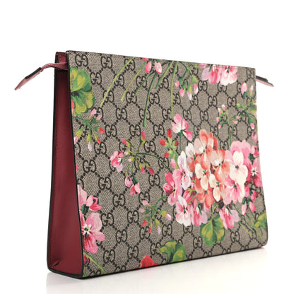 Gucci GG Supreme Monogram Blooms Large Cosmetic Case Beige Multicolor Dry Rose 3 of 9