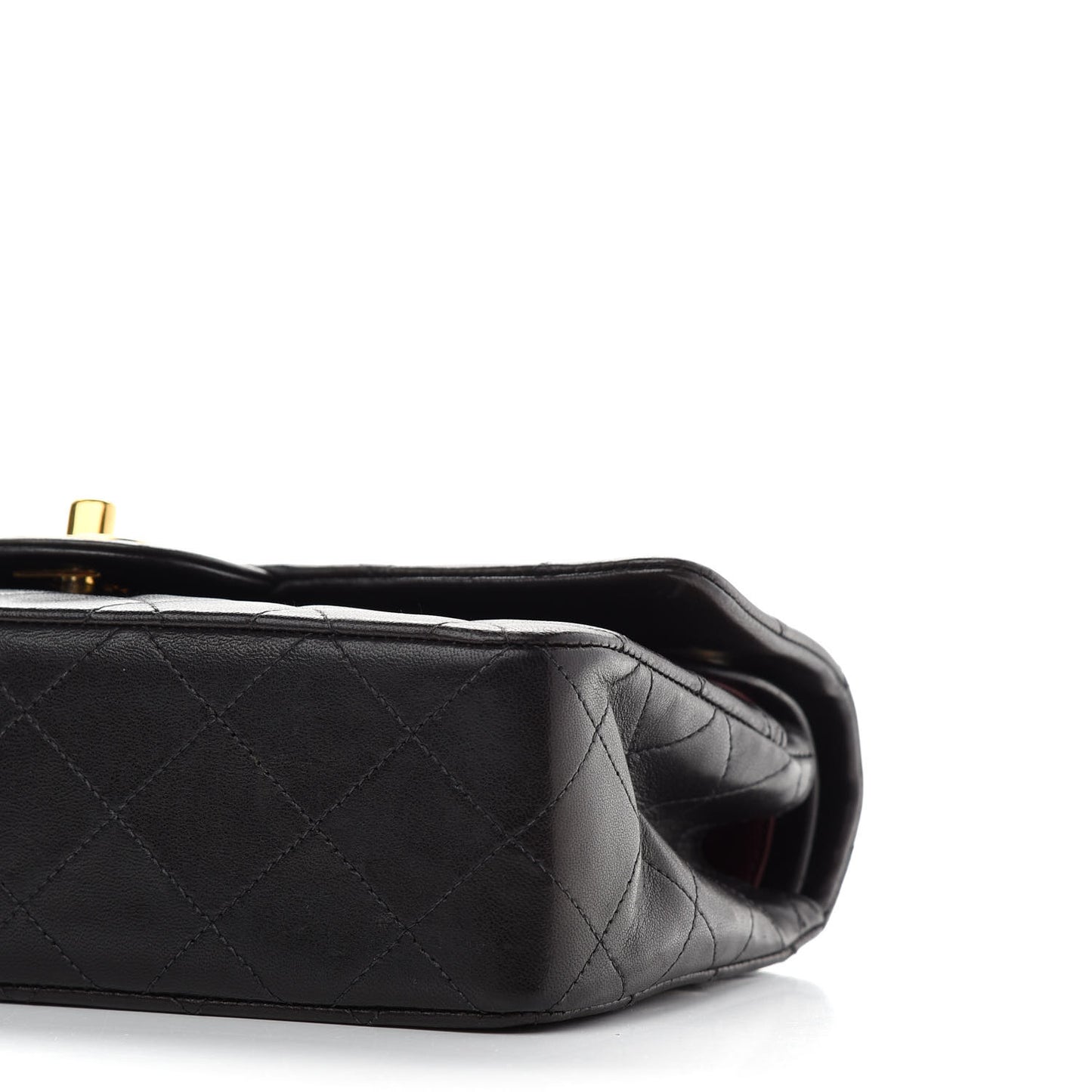 Lambskin Quilted Small Double Flap Black