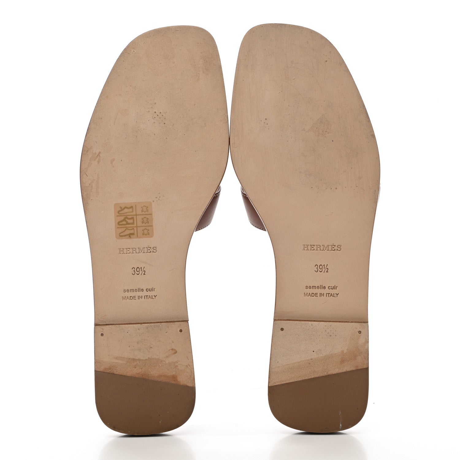 Hermes Box Calfskin Oran Sandals 39.5 Gold 5 of 11