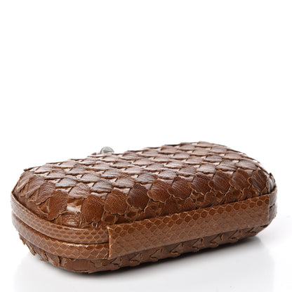 Bottega Veneta Ayers Grained Calfskin Intrecciato Knot Clutch Brown 5 of 11