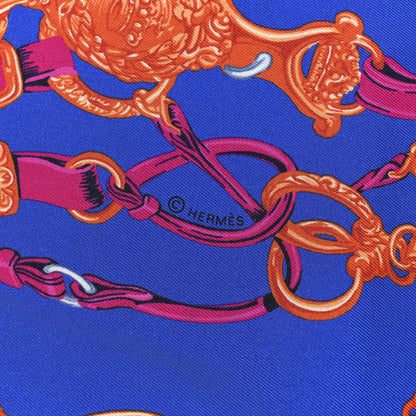 Hermes Silk Brides De Gala Maxi Twilly Orange Bleu Electrique Fuchsia 6 of 6