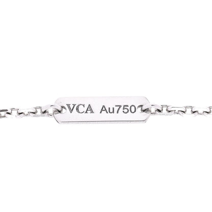 Van Cleef & Arpels 18K White Gold Diamond Guilloche Vintage Alhambra Pendant Necklace 5 of 6