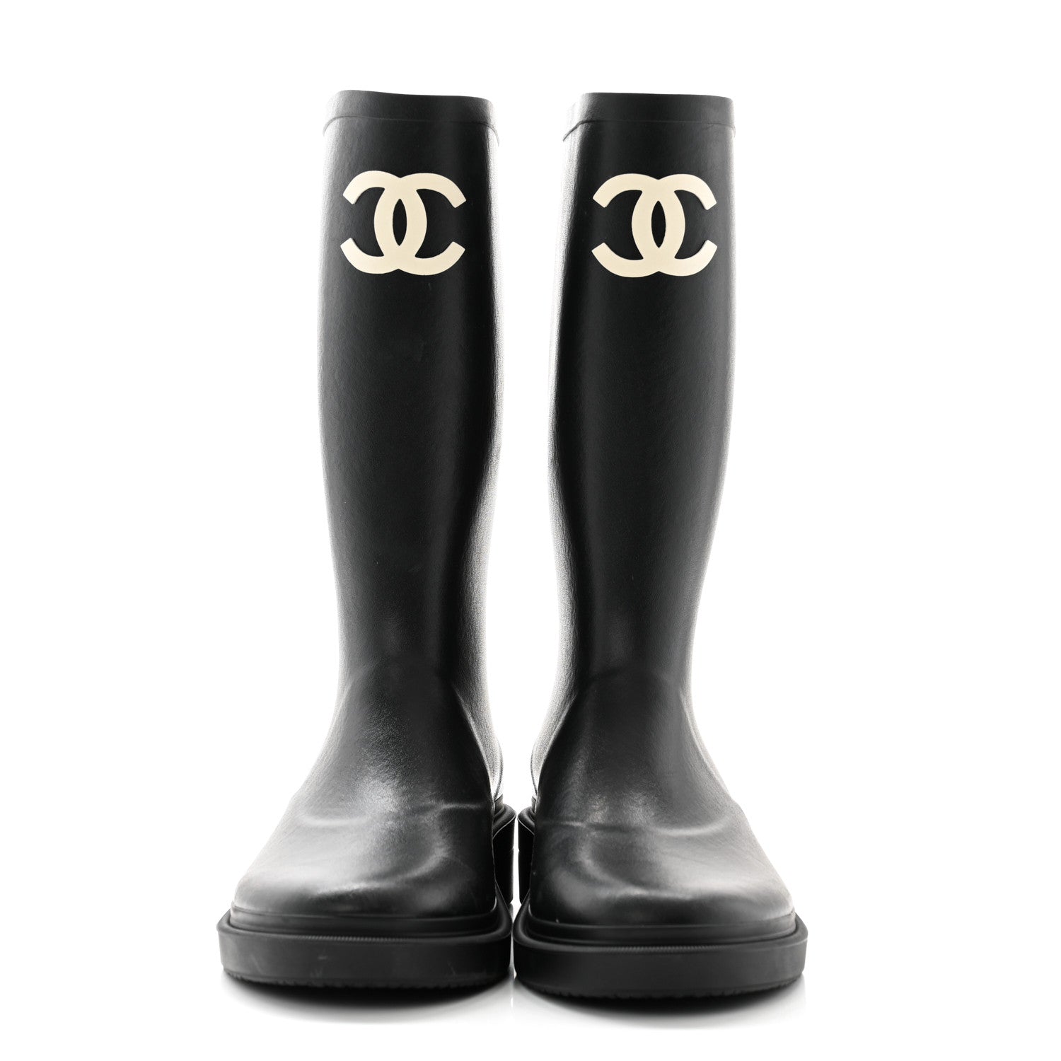 Chanel Caoutchouk CC High Boots 36 Black 2 of 8