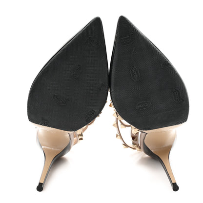 Valentino Garavani Patent Nappa Rockstud Ankle Strap 100mm Pumps 37.5 Black Poudre 6 of 10