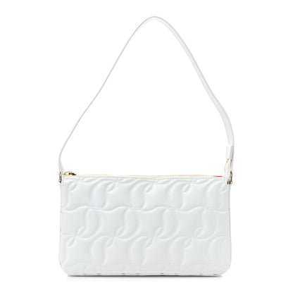 Christian Louboutin Lambskin Embossed Loubila Shoulder Bag White 1 of 9