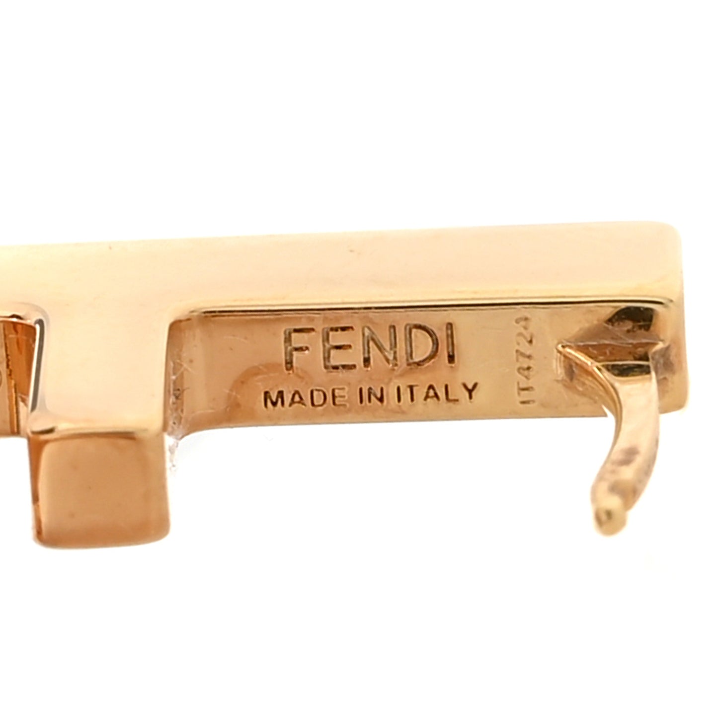 Metal Fendi Forever Round Drop Earrings Gold