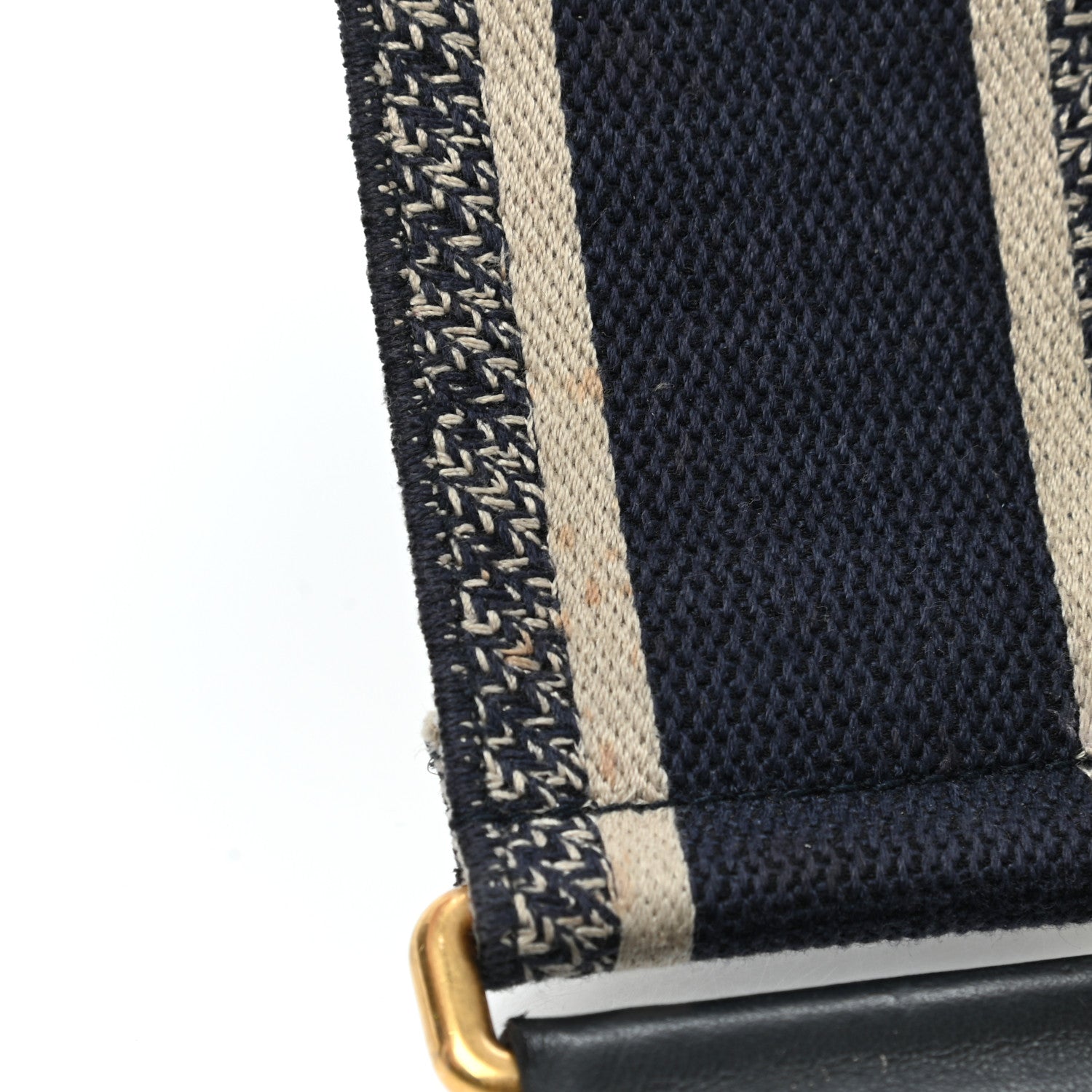 Christian Dior Canvas Embroidered Shoulder Strap Blue 9 of 13