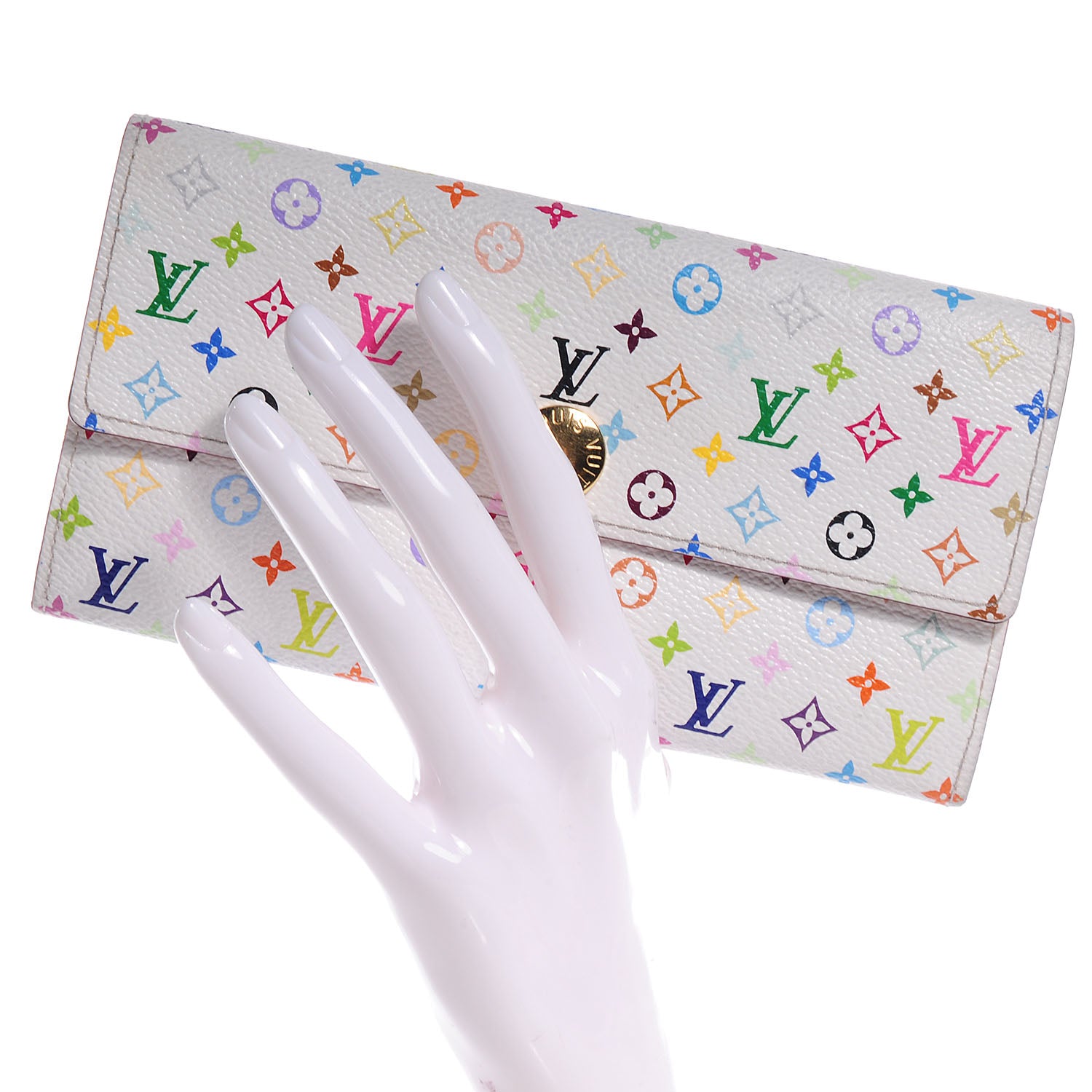 Louis Vuitton Monogram Multicolor Sarah Wallet White 2 of 8