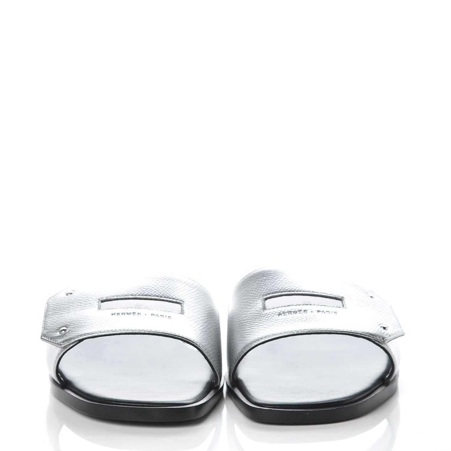 Hermes Epsom View Sandals 37 Argent 2 of 8