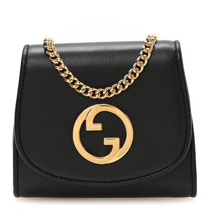 Gucci Roxy Calfskin Medium Blondie Chain Wallet Black 1 of 10