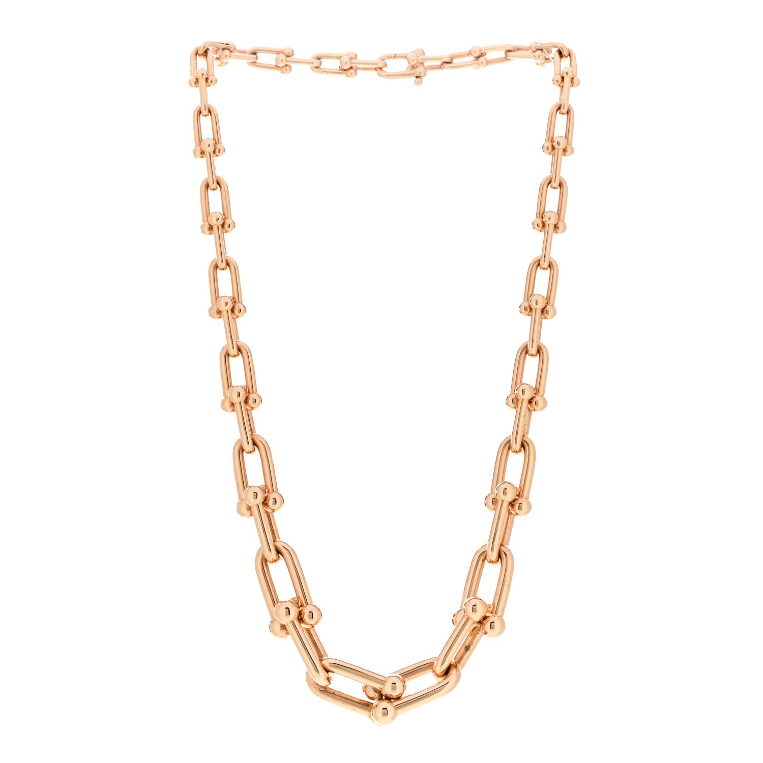 Tiffany 18K Rose Gold Hardwear Graduated Link Necklace 3 of 5