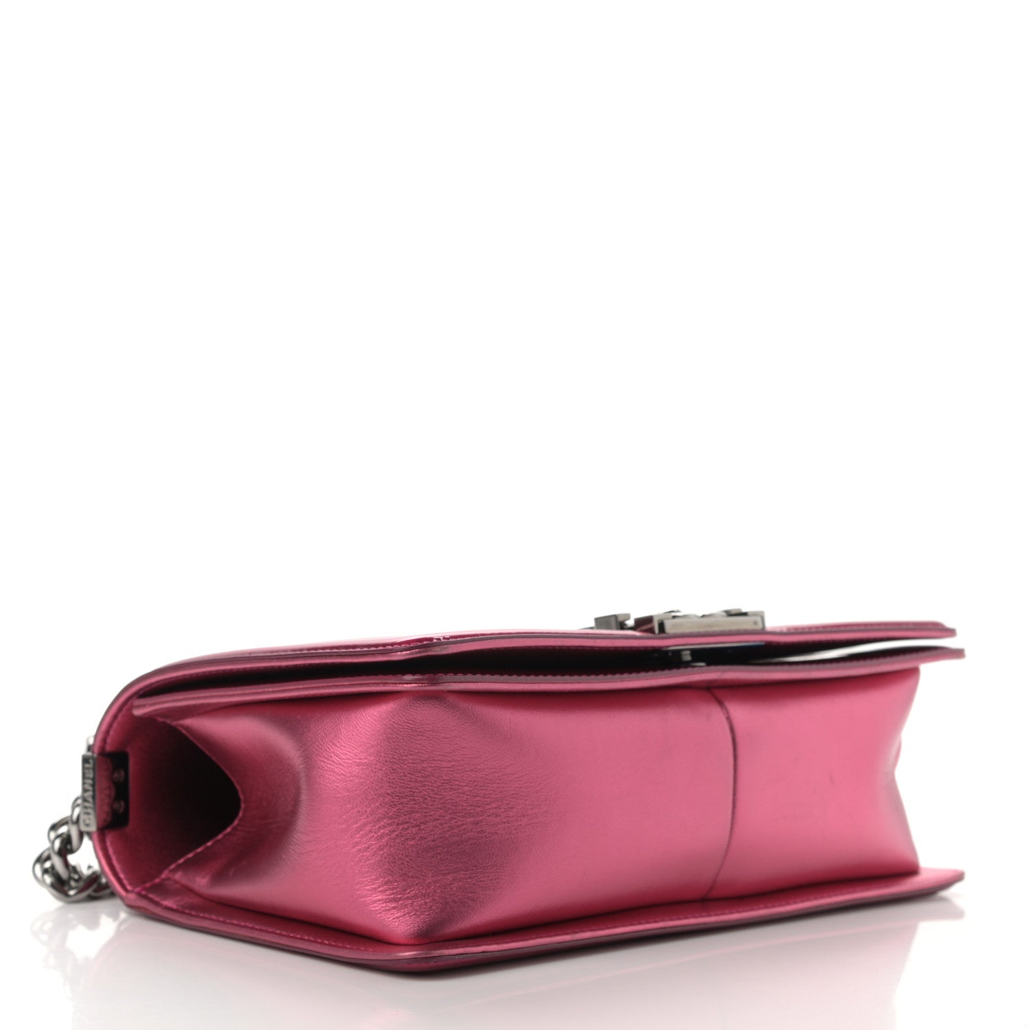 Chanel Metallic Patent Calfskin Quilted Medium Boy Flap Pink 4 of 14