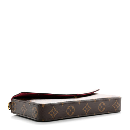 Louis Vuitton Monogram Pochette Felicie Chain Wallet Fuchsia 5 of 10