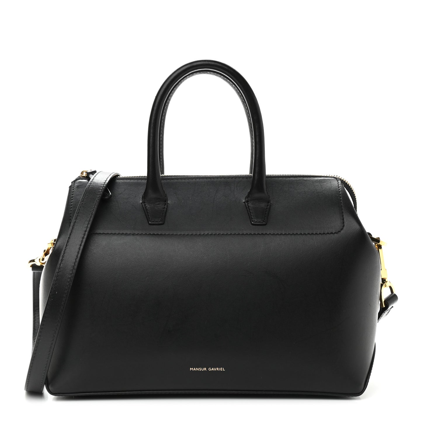 Calfskin Mini Travel Crossbody Bag Black Flamma
