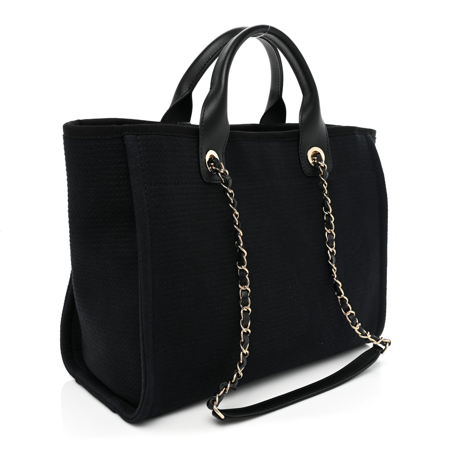 Chanel Mixed Fibers Small Deauville Tote Black 3 of 9
