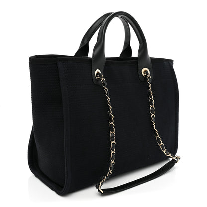 Chanel Mixed Fibers Small Deauville Tote Black 3 of 9