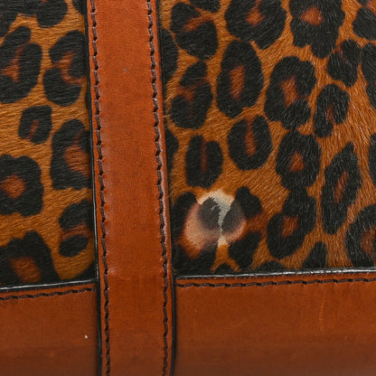 Burberry Leopard Ponyskin House Check Calfskin Boston Tan 9 of 15