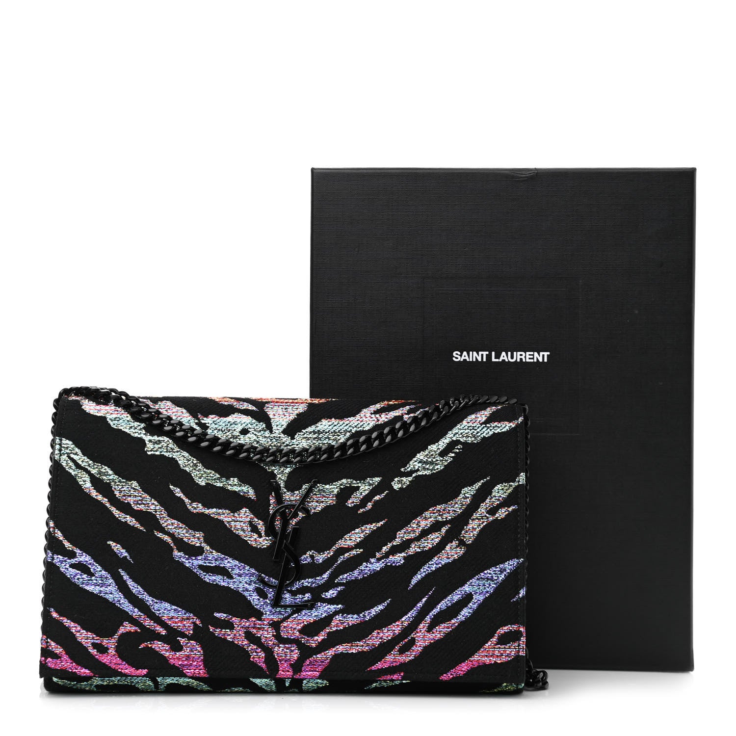 Saint Laurent Tiger Burnout Monogram Chain Wallet Multicolor 12 of 12