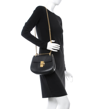 Chloe Grained Lambskin Drew Shoulder Bag Black 2 of 7